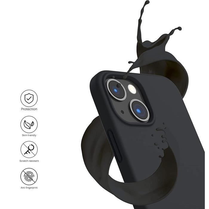 Coque de protection - Toproduits® - iPhone 13 - Noir - Verre trempé - Stylet inclus