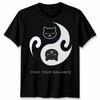 Cats Yin And Yang Unisex T Shirt Design Funny Humour Cat Lovers Cotton Tee