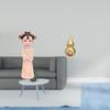 Traditional Chinese Girl Resin Brass Gourd Statue Sculpture Miniature Figurine Feng Shui Ornament