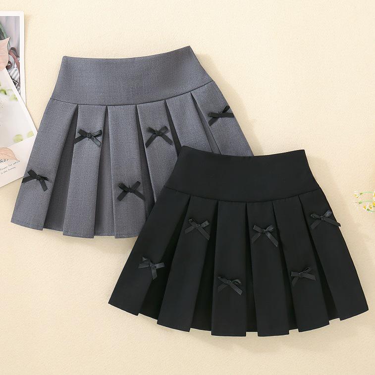 Academy Style Solid Pleated Skirt for Girls, Spring/Autumn Collection 2025