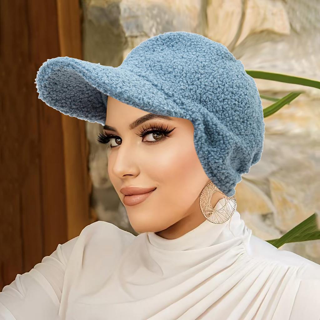 Warm Plush Duckbill Cap Lion Fleece Baseball Cap Fashion Versatile Windproof Ear Protection Hat