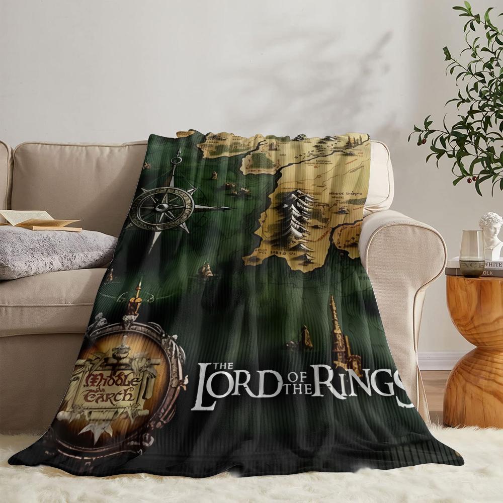 GUOYU Blanket Middle Earth Map Throw Soft Flannel Throw Summer Blanket Lightweight Cozy Nap Blanket for Sofa Bed Travel