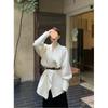 Cardigan en maille élégant noir amincissant pour femme avec revers - Style coréen Automne-Hiver