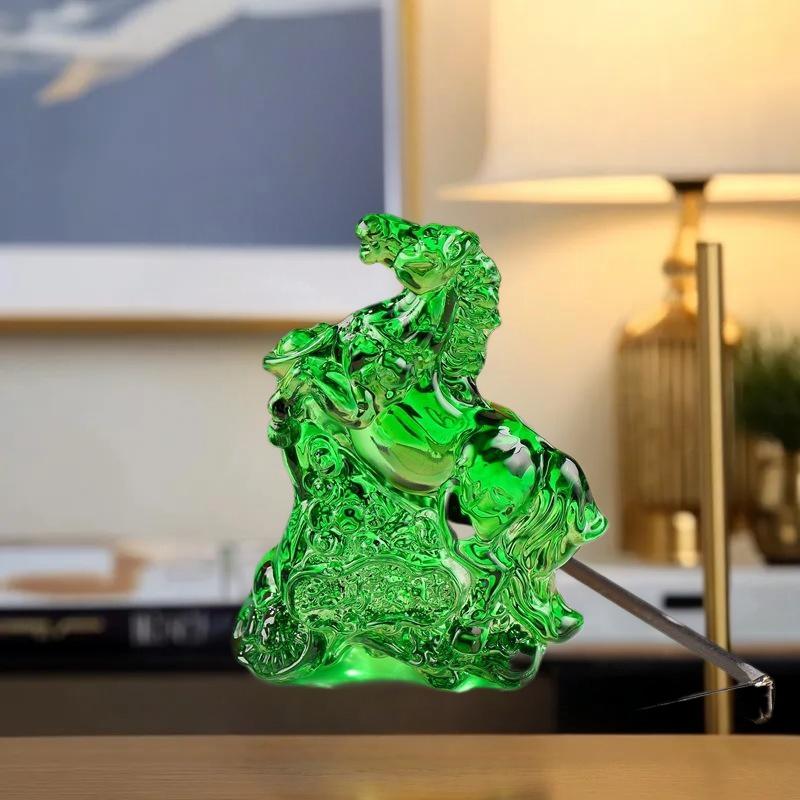 Zodiac Horse Crystal Light Feng Shui Statue 2026 Design; Luxurious Sun Catcher Home Decor Item