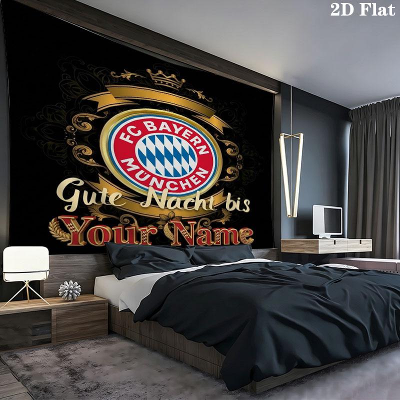 FC Bayern Munchen Custom Name Wall Tapestry Aesthetic Wall Hanging Printed Fabric Blanket Decorative Tapestries for Bedroom Living Room Home Decor