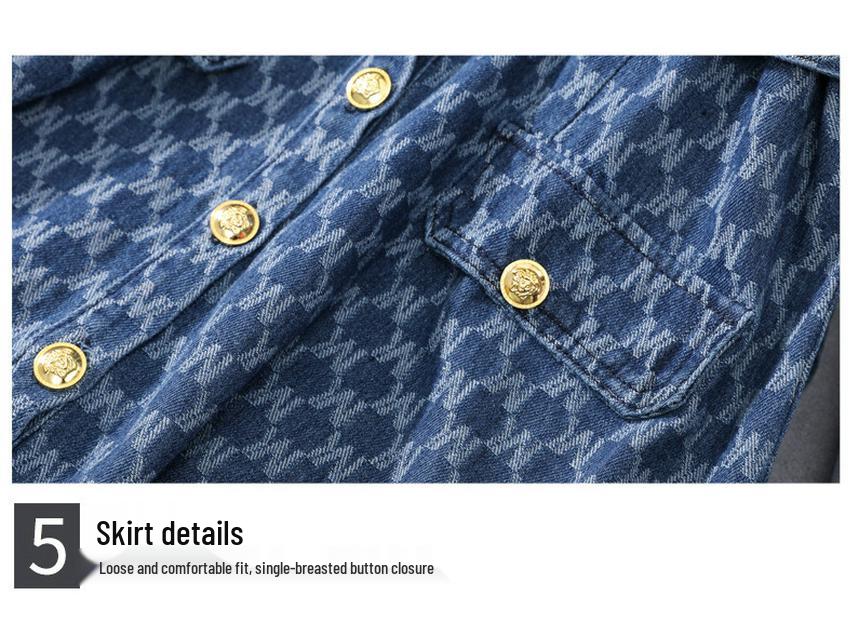 Zeštíhlující džínové šaty plus size - Léto 2024 Dámská móda na jednořadé zapínání