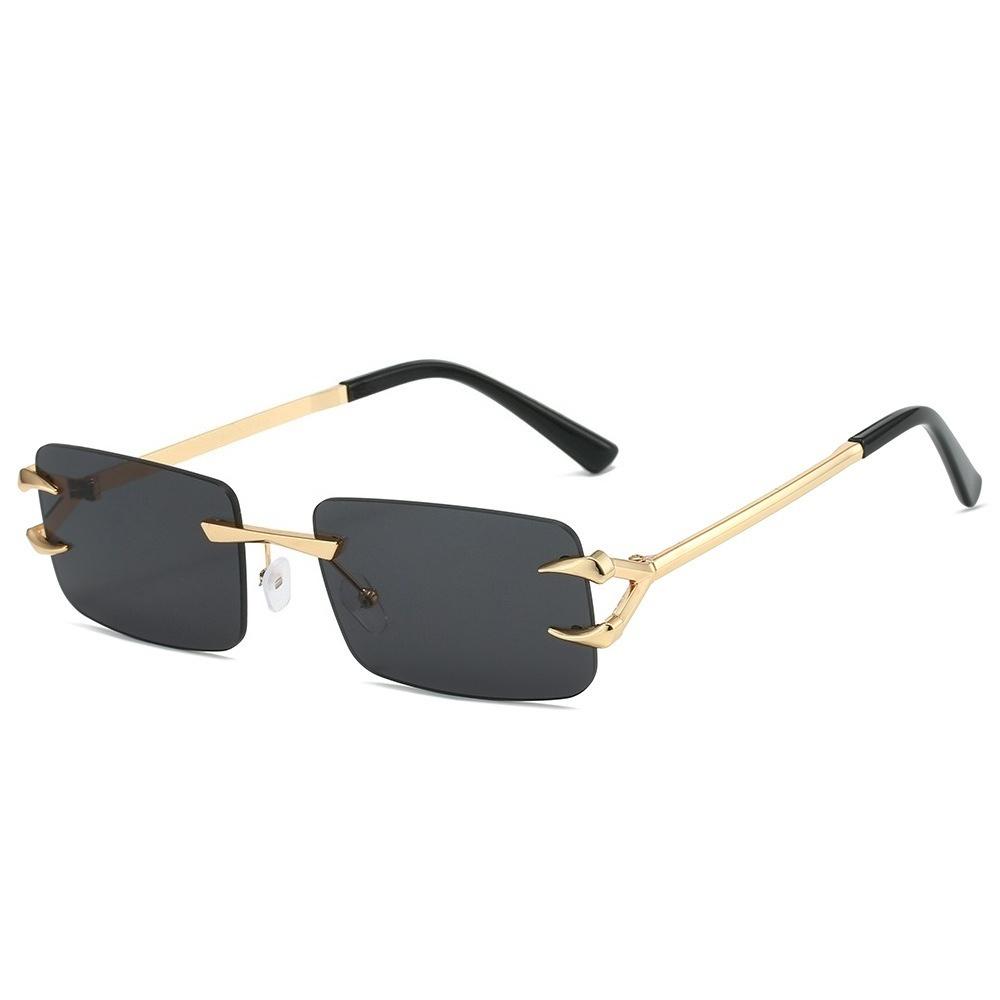 New Frameless Sunglasses Fashion Square Ocean Colored UV Protection Trendy Lightweight for Men Women