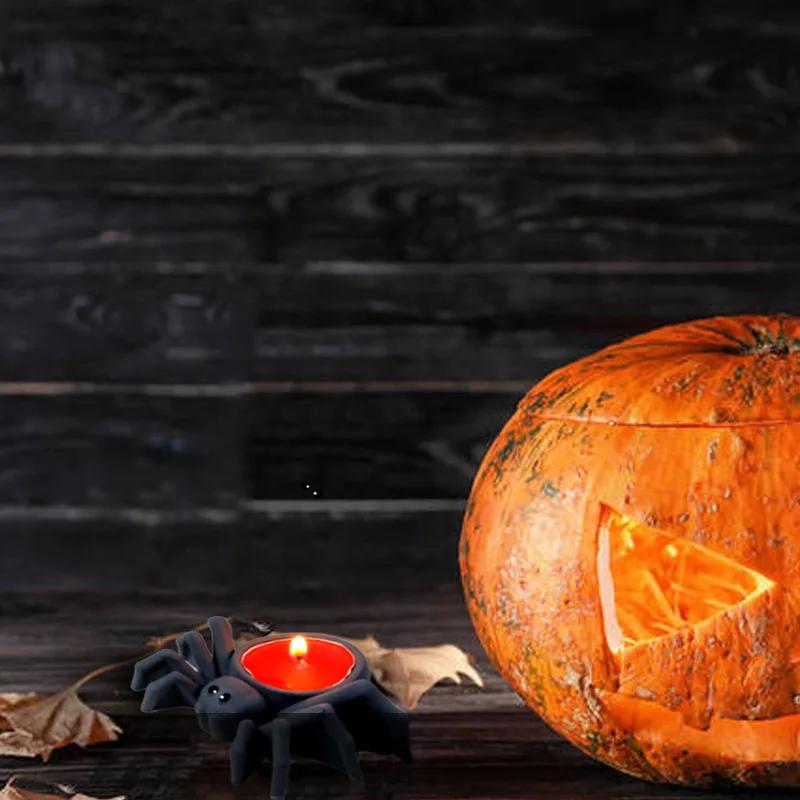 Halloween Candle Holder Mold 3D Spider Silicone Molds Gothic Spider Decor Candlestick Mold Candle Cup Mold For DIY Wedding Home