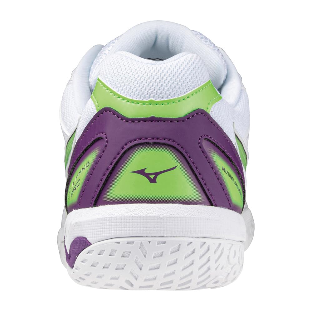 Mizuno Wave Fang PRO Badminton Shoes, White/Green/Purple, Size 29.0 cm, 2E
