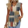 Womens Tops Fashionable V-neck Ruffled Sleeve Short-sleeved T-shirt Business Blouses