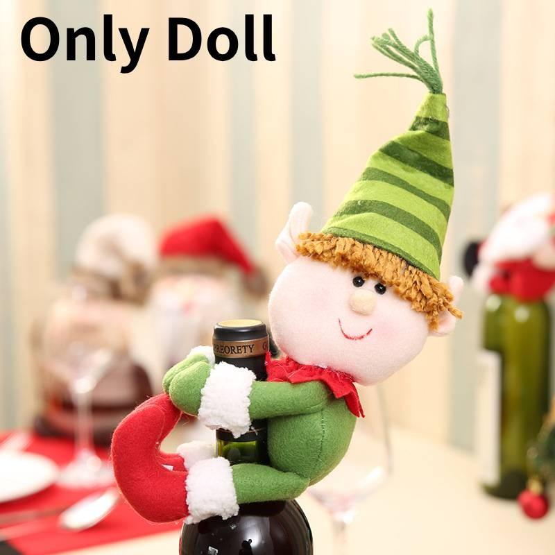 

Бутылка Рождественский Чехол Санта Клаус Снеговик Эльф Кукла Платье для Бутылки Реквизит Elf