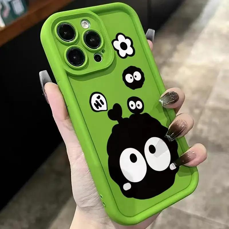 Cartoon Big Eyes Phone Case For iPhone 15 14 11 12 13 Pro Max X XR XS Max 7 8 14 15 Plus SE2020 Luxury Matte Soft Silicone Cover