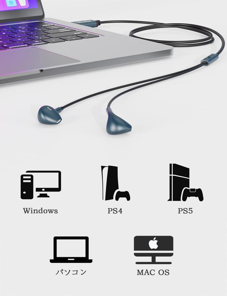 SOLMIMI 2M USB Earphones with Microphone for Headset with for Online and Remote Work Jade Green PC, USB-A Connection, Stereo, Omnidirectional,