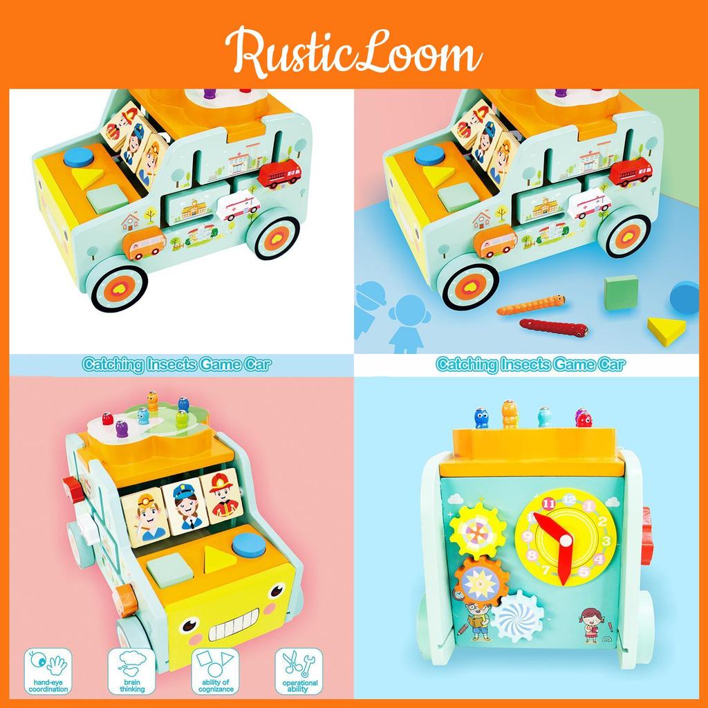 Wooden Fishing Matching Puzzle Game Car For Toddler Brain Development Educational Toy