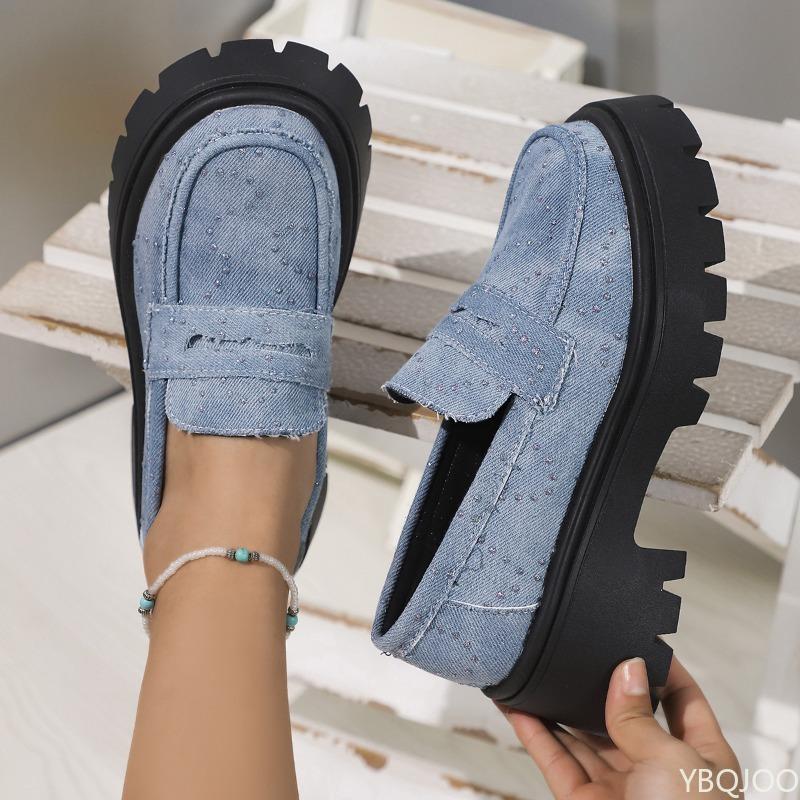 Fashionable Versatile Large Size Thick Sole Elegant Minimalist Single Shoes Women's Spring New Casual Comfortable Women's Shoes