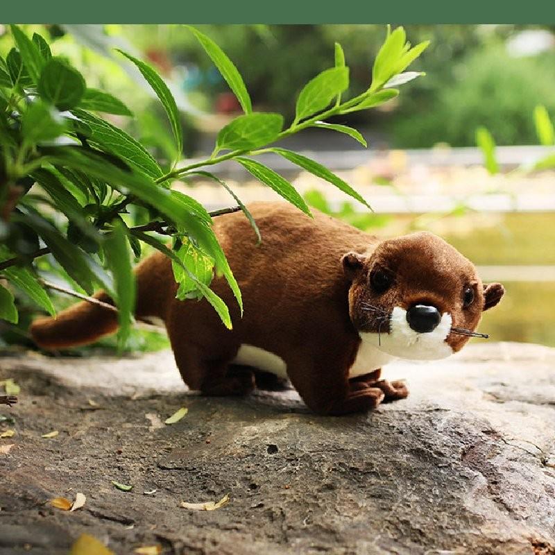 Adorable Otter Stuffed Plush Toy Realistic Long Fur Soft Animal Figure 40cm Gift