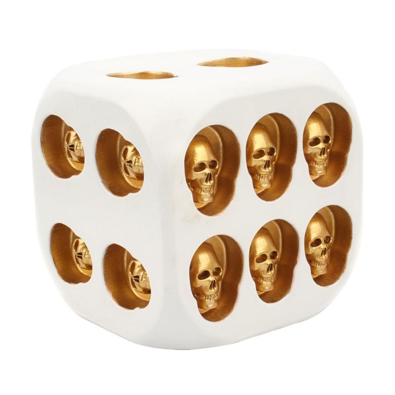 Halloween Skull Dice Skeleton Face Game Dice Resin 6 Sided Board Game Dice Novelty Party Toy Home Decorations