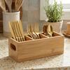 Cutlery Holder, Kitchen Utensil Caddy with 3 Compartments, Countertop Cutlery Storage Organizer, Flatware Organizer for Parties