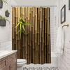 Spa Zen Duschvorhang, Grünes Blatt Zen Stein Bambus Meditationsdesign Stoff Badezimmer Vorhang Set Grüne und Weiße Duschvorhänge