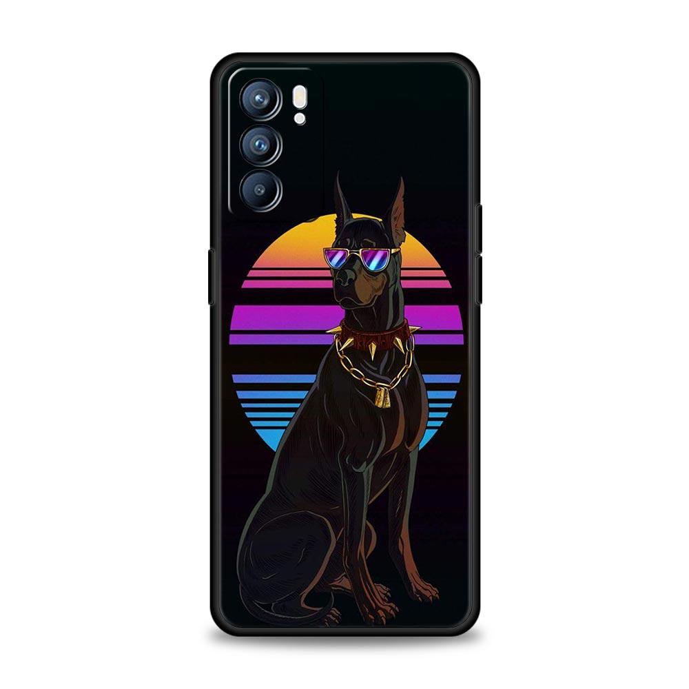 Doberman Dog Phone Case For Oppo Reno 13 12 11 10 7 F Find X5 X6 A98 A80 A79 A78 A57 A54 A31 A17 Pro 5G Soft TPU Cover Funda Bag