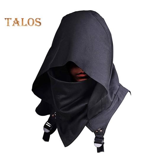 

Капюшон-капюшон в стиле киберпанк, короткий шарф, средневековый плащ, шляпа ассасина, языческий костюм, аксессуар, плащ воина, наряд для косплея на Хэллоуин чёрный