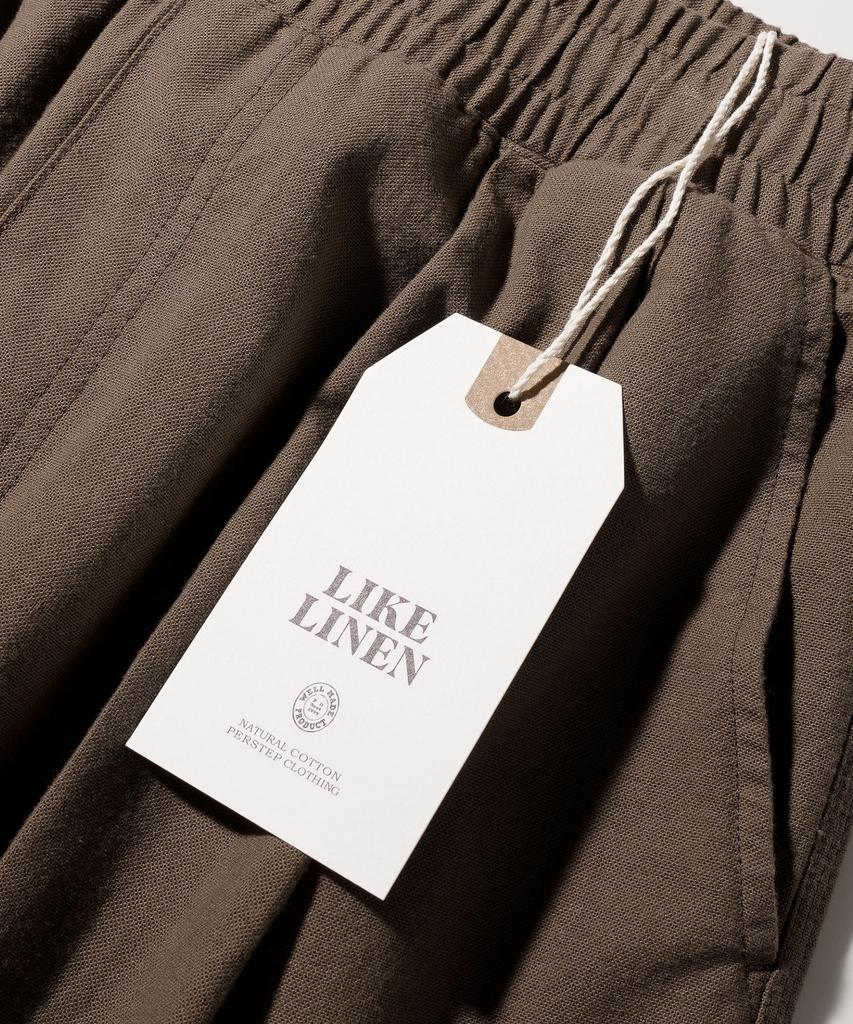PERSTEP Cool Mix Linen-Like Flare Fit Long Pants Light Brown Khlp4703