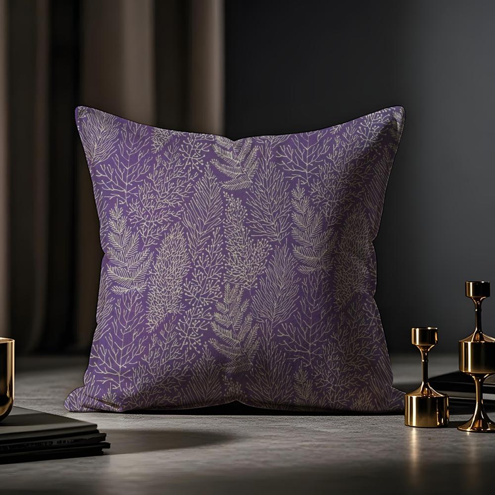 Printing Style Cushion Cover Anti-dustmite Pillowcase Invisible Zipper Silky Short Plush Sofa Cushion Cover
