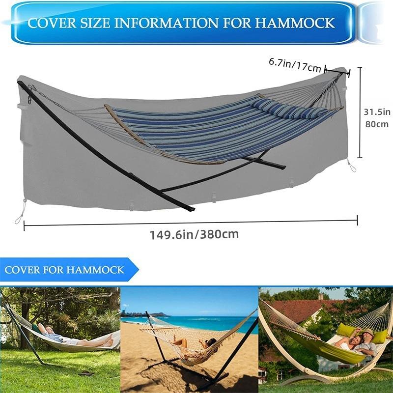 Outdoor Patio Hammock Protective Cover, Ripstop Durable Design, Provides Reliable Shelter for Beach & Patio Leisure