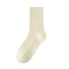 Women's Mid-calf Spring and Autumn Thick Cotton Socks, White Retro Autumn and Winter Loose Long Calf Pile Socks, Women's Long Socks