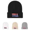 Unisex Trendy USA Letter Embroidery Knit Hat - Autumn/Winter European/American Style