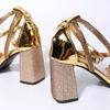 Sexy Women Sandals High Heels Shiny Rhinestone Summer Shoes for Party Sandals Women's Elegant Prom Dress Pumps Big Size WSH4602