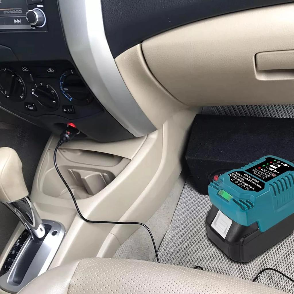 Vehicle Portable Charger for Makita/Dewalt/Milwaukee 18V Lithium Battery Cigarette Lighter Plug 2A Mini Compact Charger