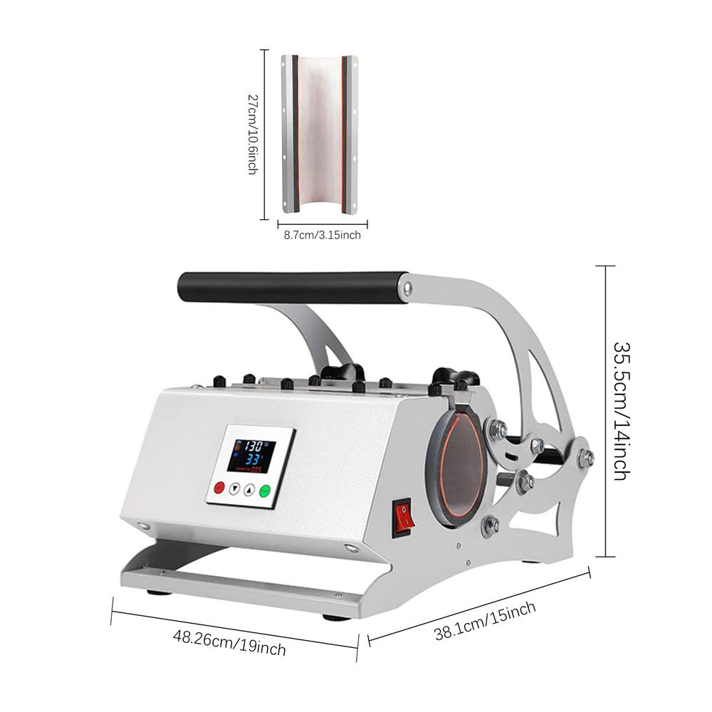 

Кружечный термопресс DIY Сублимация 30 унций Пресс для тамблеров с бумажной лентой и перчатками 110 В Термопресс-машина для стеклянной бутылки для воды белый