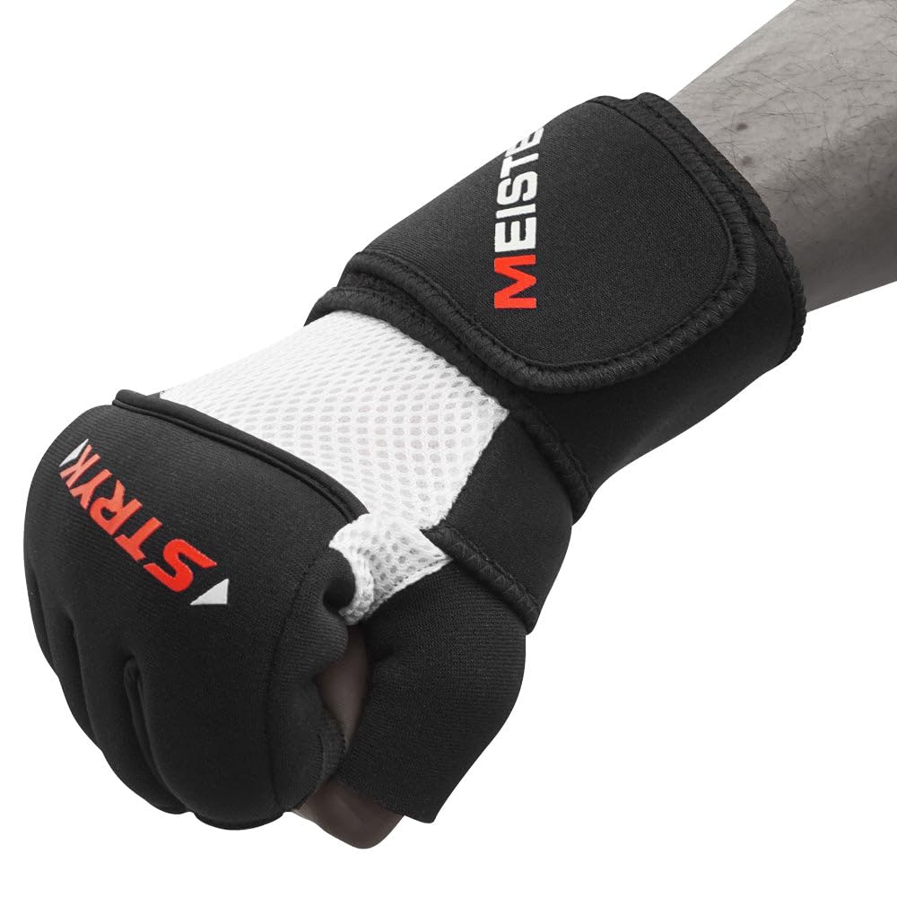MMA Kickboxing Genuine Meister Easy Bandage Inner Gloves Shock Absorption Wrist Protection Black - - X-Large