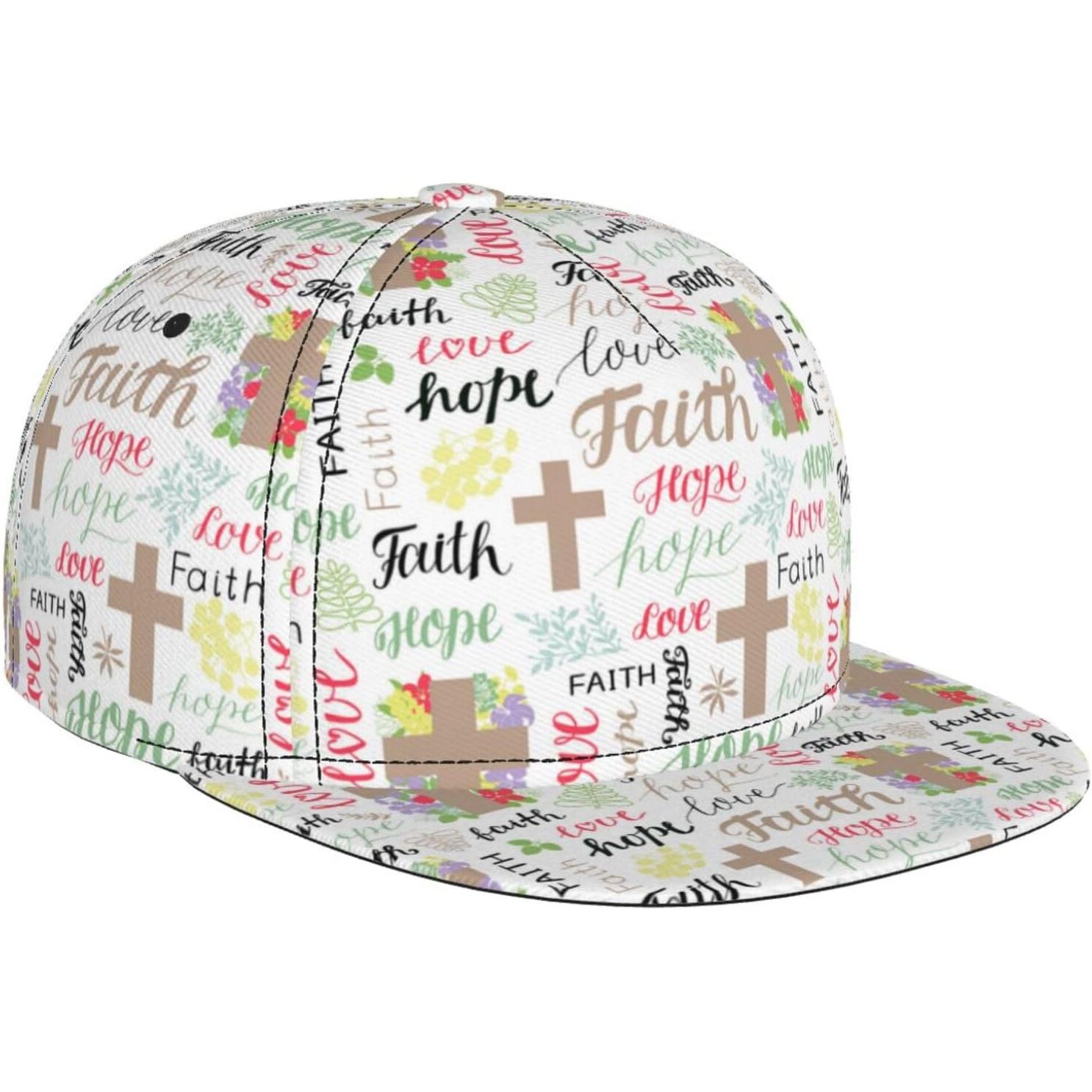 

Jesus Christian Faith Hope Love Baseball Cap for Men Women, Adjustable Trucker Hat Snapback Sun Dad Cap Lightweight Unisex One Size