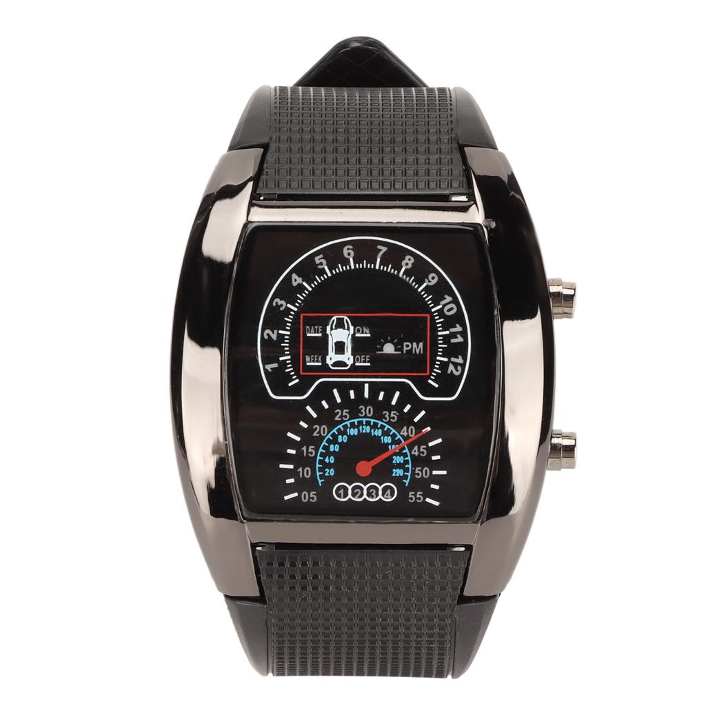 LED Display Aviation Watch High Accuracy Wrist Watches Comfortable Wearing LED Watch with Time and Date Display Black