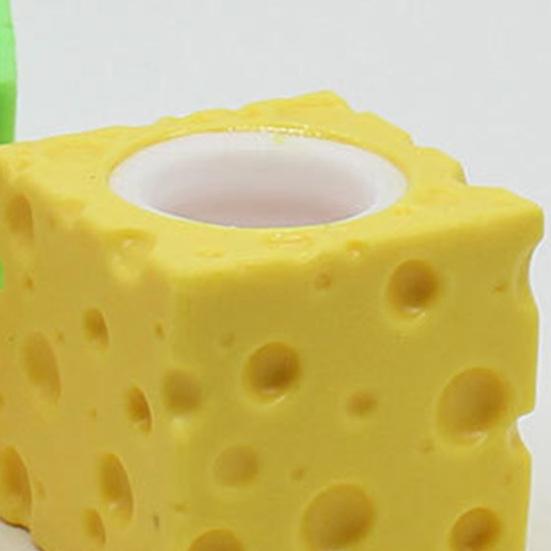 Bunny Cheese Squeeze Toy Stress Relief Rabbit Cup Cheese Fidget Toy Slow Rising Relaxation Stress Ball Simulated Cheese Sensory Toy