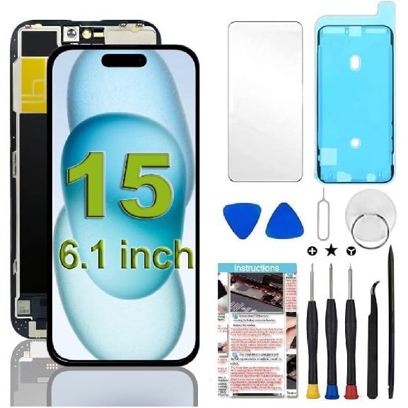 for iPhone XR Screen Replacement 6.1 inch,LCD Display Touch Screen Digitizer Assembly with Repair Tools, Compatible with Model A1984, A2105, A2106,