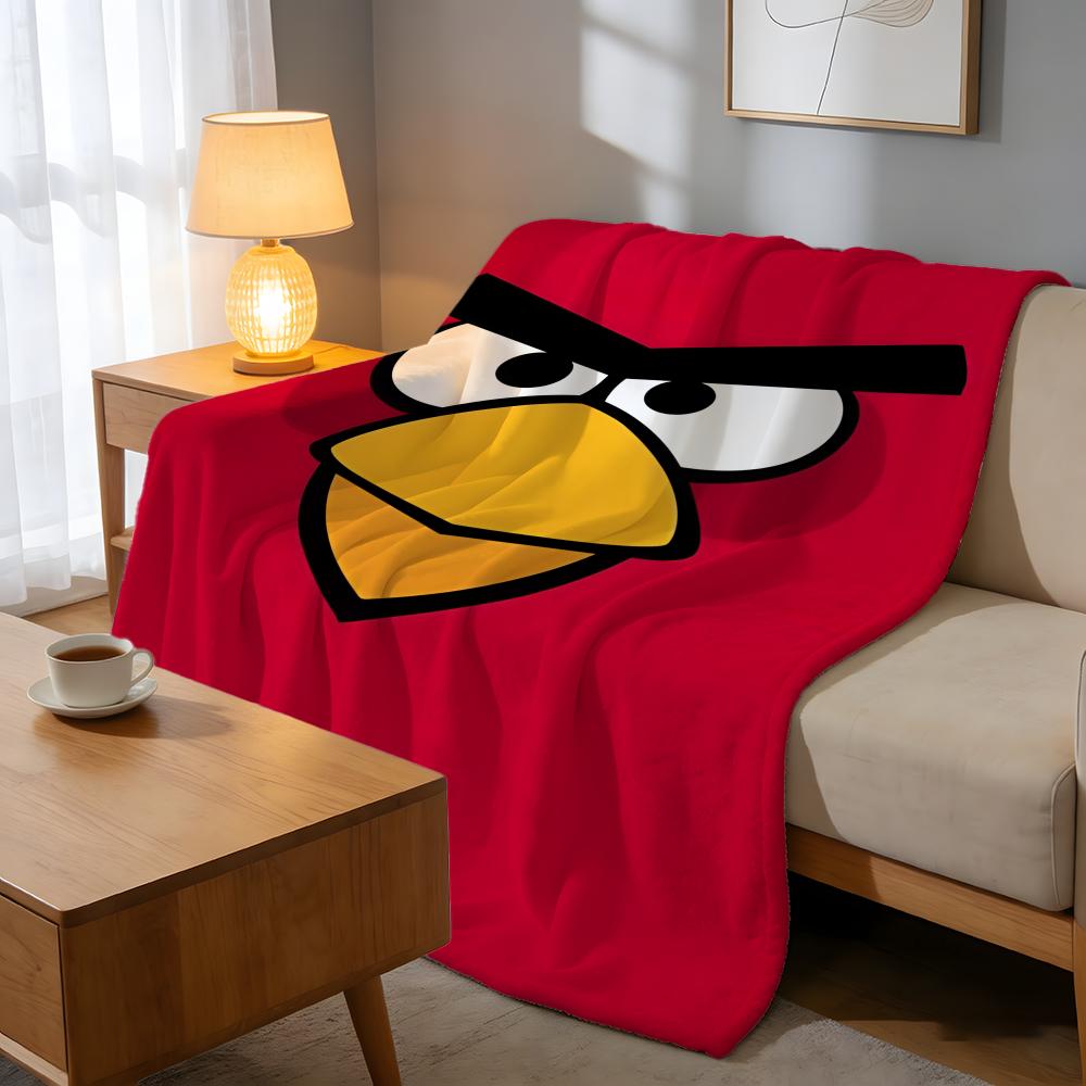 Throw High-Density Short Plush Blanket For Sofa Nap Air-Conditioned Room Soft Skin-Friendly Angry Birds