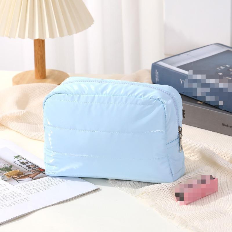 New Solid Color Waterproof Cosmetic Bag Women Portable Wash Storage Bag Makeup Gift Bag Makeup Pouch Travel Cosmetic Organizer