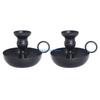 Teacup Table Stand Candlestick Elegant Holder Antique-Style Black Metal Desktop Art Decorations for Living Room B D57B