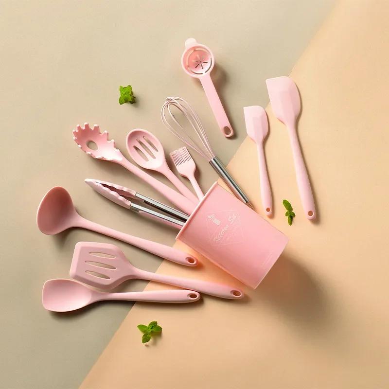 Kitchen Cooking Tools Kitchenware 11pcs/set Soup Spoon, Spatula, Brush, Scraper, Pasta Server, Egg Beater, Silicone Turner