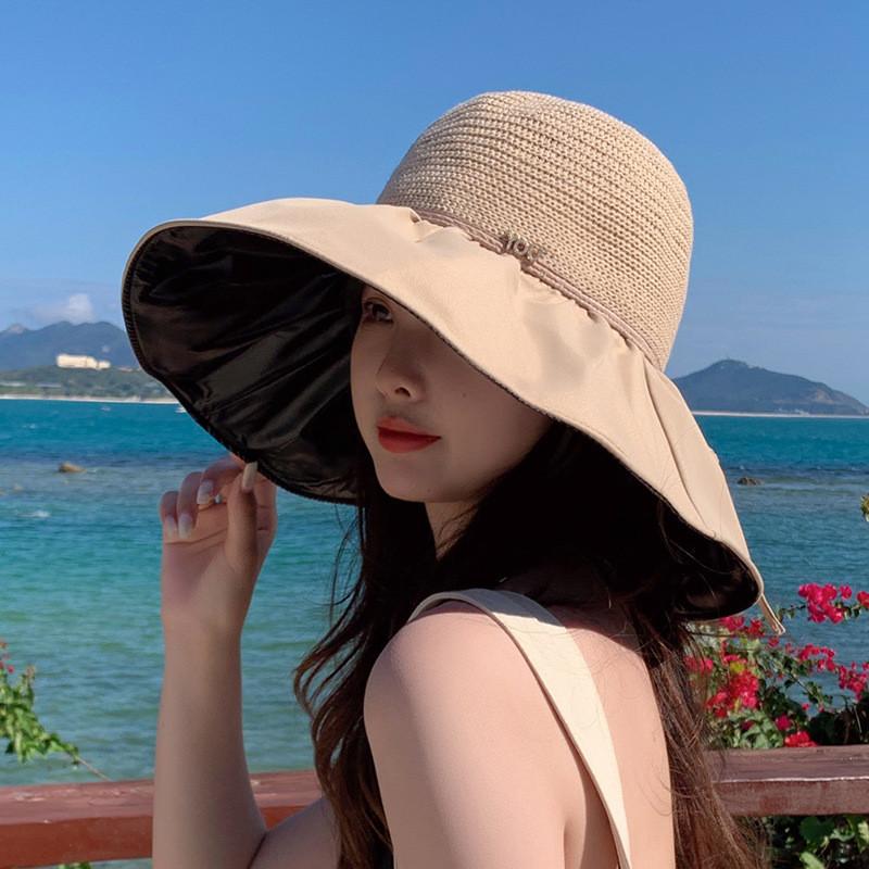 Black Vinyl Fisherman Hat With Wide Brim For Sun Protection Outdoor Summer Fashion Ladies