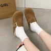 Fashion Bebealy Fashion Fur Clogs Slippers for Women Winter Fluffy Cork Insole Plush Slippers with Arch Support Furry Suede Mules Shoes