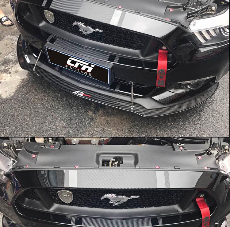 APR Style Carbon Fiber Front Lip & Tie Rod Kit for 15-17 Ford Mustang