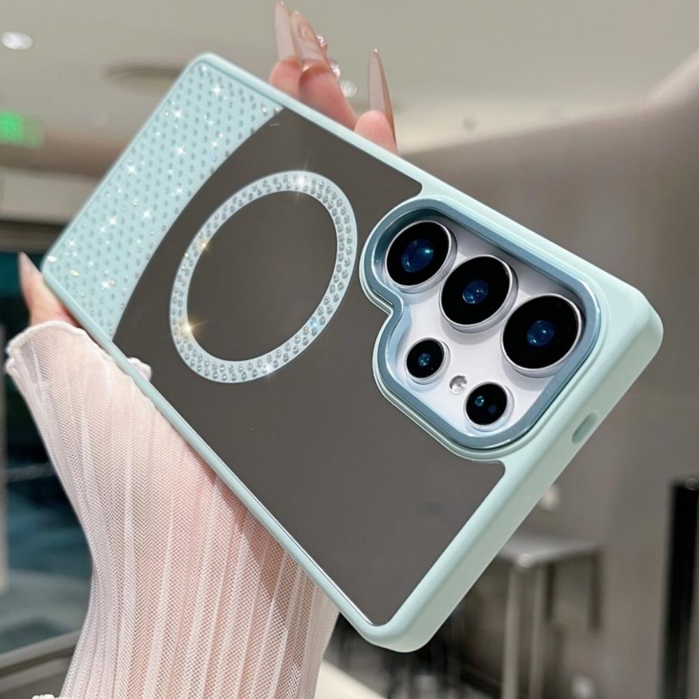 Stylish Flash Diamond Colored Mirror Magnetic Case for Samsung S25 S26 S23 S22 S24 Ultra Plus FE A55 A56 A35 A25 A15 A26 Cover