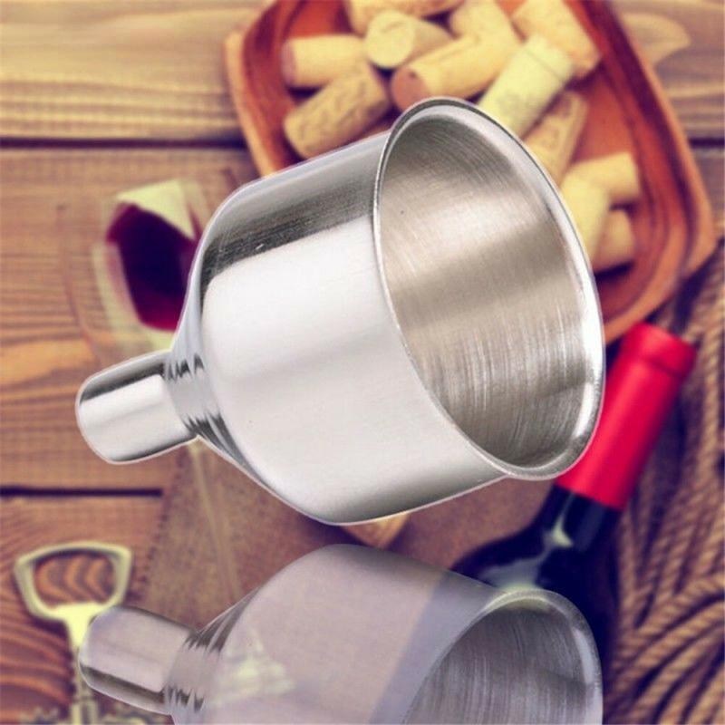 Funnel 2 inch Stainless Steel Portable Mini Small Mouth Funnels Bar Wine Flask Universal Long-mouth Funnel Kitchen Accessory