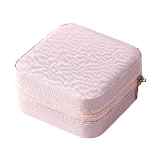 Mini Jewelry Storage Box, PU Leather Compact Jewelry Organizer, Soft Velvet Shockproof Jewelry Case for Rings Earrings