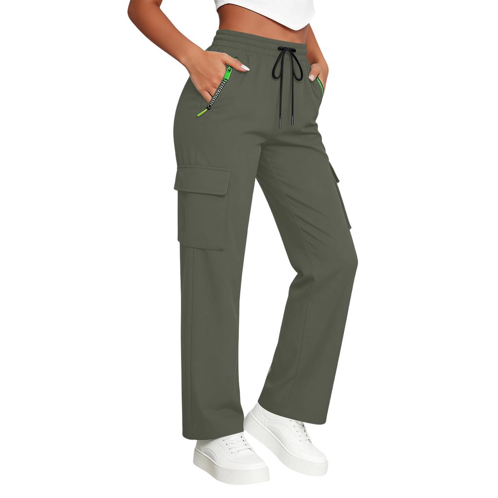 Women’s Loose Casual Pants – Quick-Dry Cargo Pants With Drawstring