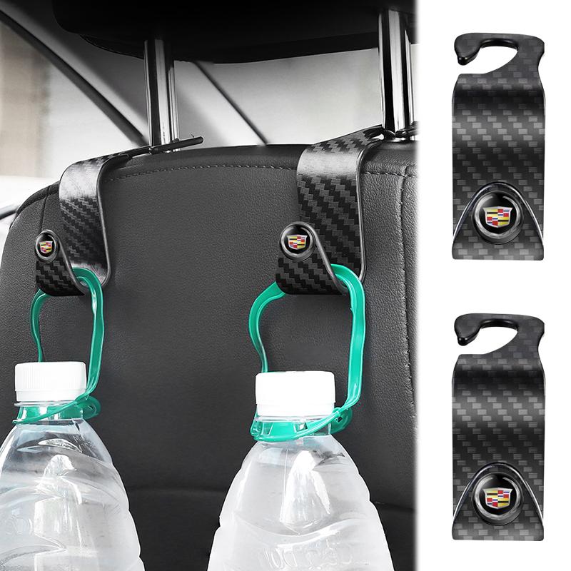 Carbon Fibre Car Rear Seat Hook Hanger Storage Organizer Hooks For Cadillac Escalade CTS ATS SRX STS XT5 XT4 XT6 XTS CT4